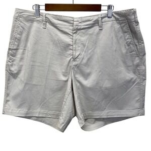 Lands End Women Cream Chino Straight Leg Casual Shorts Size 18W Elastic waist